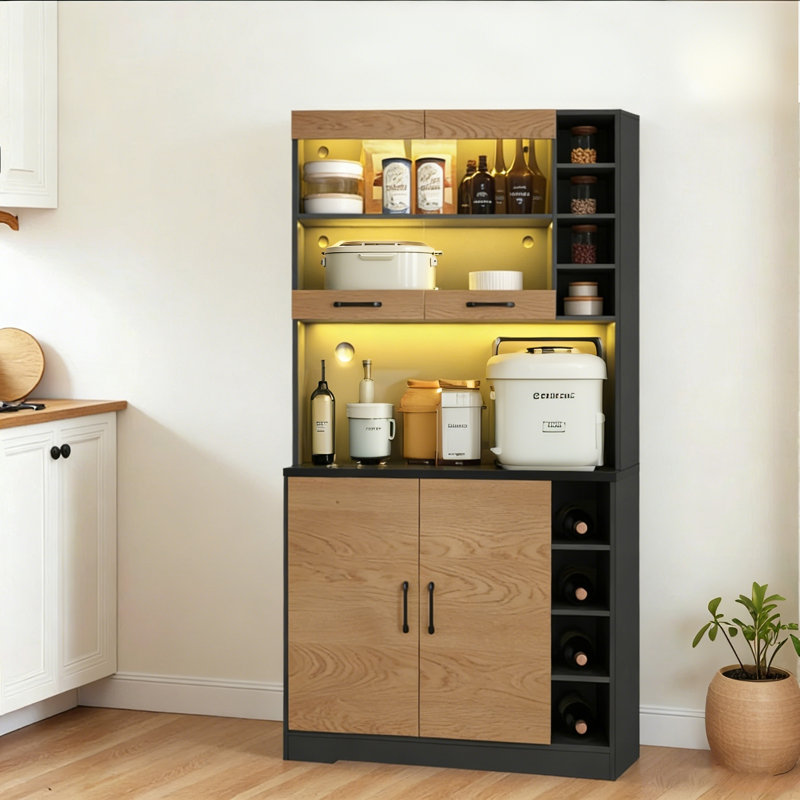 188cm Kitchen Pantry, Brown