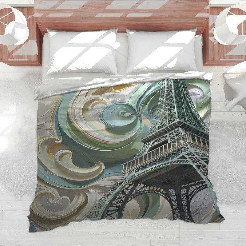 Eiffel Tower Bedding Architecture Comforter Modern, Twin