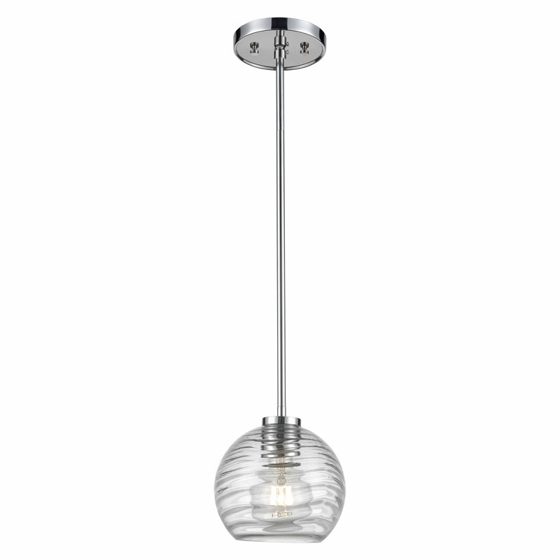 Luminaire sphère suspendu 1 lumières simple Colombard, Chrome