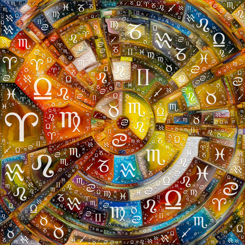 Zodiac Burst by Agsandrew - Wrapped Canvas Print, 76cm H x 76cm W x 3.8cm D