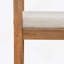 Tabouret d'extérieur en bois de teck avec coussin beige, ensemble de 2-2059313447
