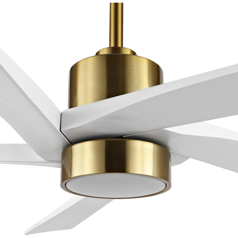 Ottenburg 64'' Ceiling Fan with LED Lights, Gold with White Blades