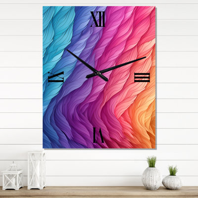 Horloge murale moderne futuriste à vagues abstraites rétro pastel II