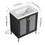Meuble-lavabo élégant avec lavabo en céramique et porte à fermeture douce, offrant fonctionnalité et élégance.-1335574429