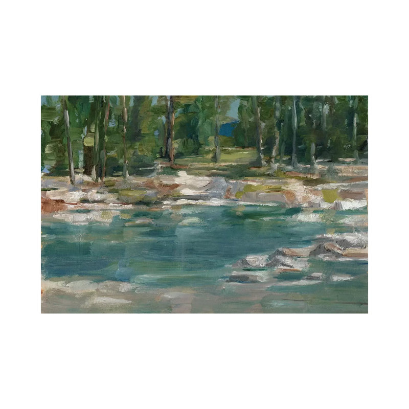 «Northwestern Lake I» par Ethan Harper - reproduction d'art sur toile, H 32 po x l 48 po x 1,5 po, Toile tendue, Pas de tapis