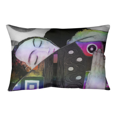 Gustav Klimt Leather/Suede Reversible Throw Pillow