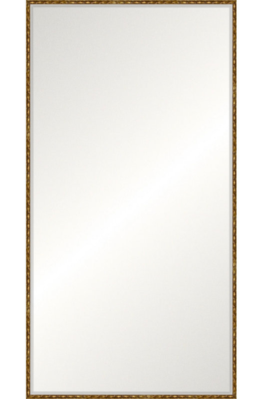 Antique Gold Wave Floor Mirror, Beveled, Rectangle 68.25" x 36.25"