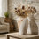 Vase de table texturé en céramique fait à la main de style rustique pour la maison, le bureau, la chambre à coucher et le salon
