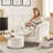 29.5" Wide Upholstered Barrel Accent Armchair With Storage Ottoman and Pillow-1251081917