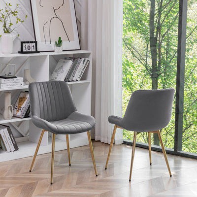47cm H Velvet Upholstered Upholstered Back Side Chair