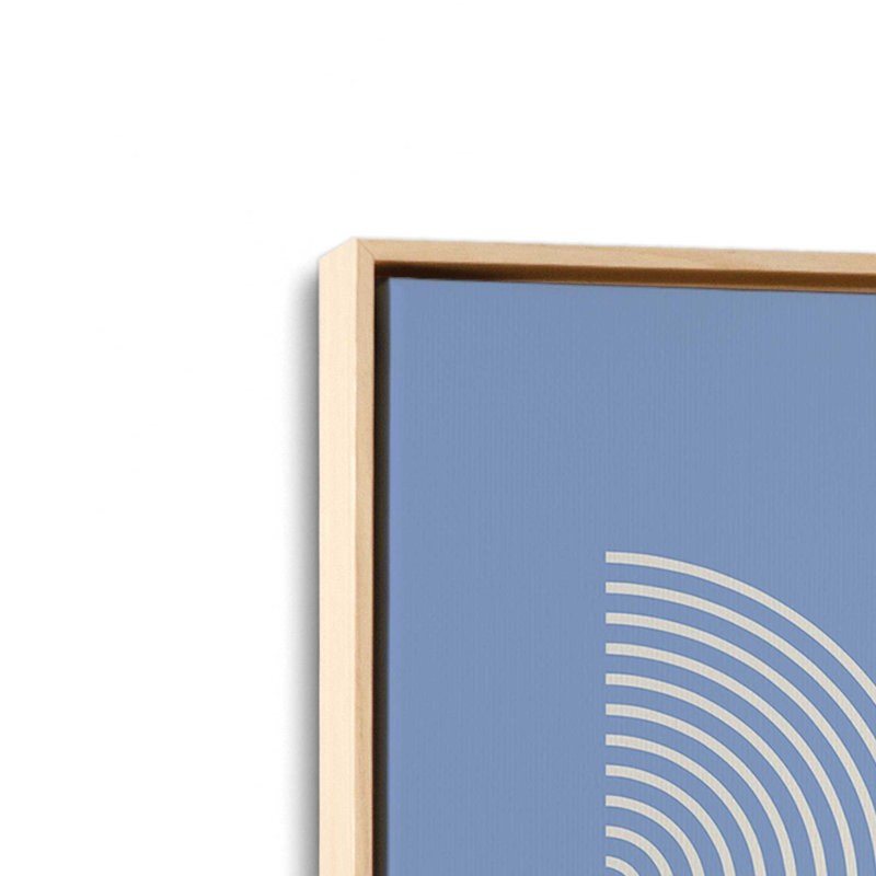 Affiche de composition Bauhaus, Cadre américain en érable flottant, Bleu, H 12,75 po x l 8,75 po