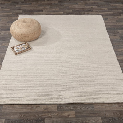 Villa By Classic Home Dawson Hand Woven Wool/polyester Area Rug In Birch White