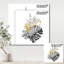 Bouquet avec feuilles tropicales monochromes et dorées - Impression sur toile-59762319-59762322