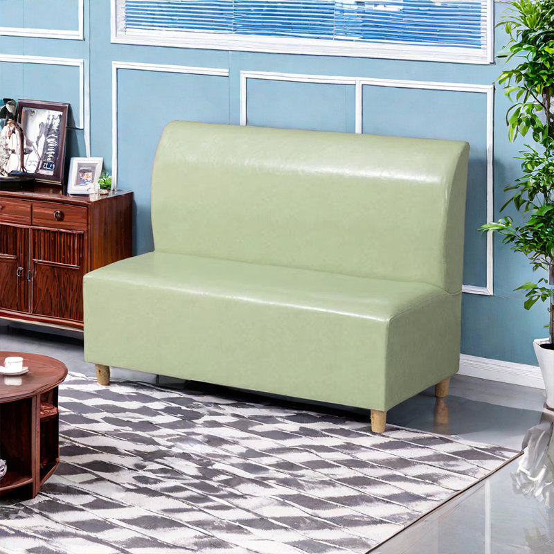 Banc rembourré en similicuir Kokitus, Vert clair