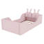 Lit plateforme tapissier moderne avec coussin en lapin, lit tapissier au sol avec rails latéraux amovibles-1324149140