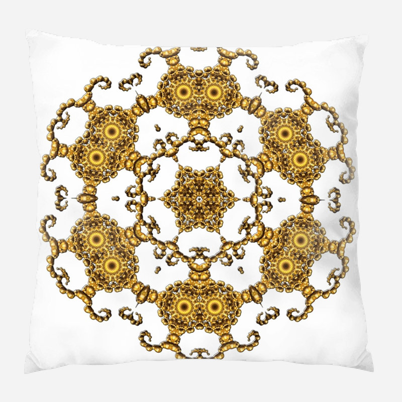 Fractal Floral Microsuede Reversible Throw Pillow