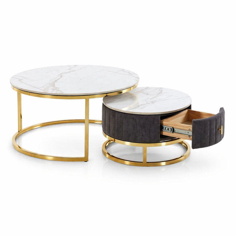 Coffee Table, Grey/Gold