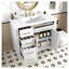 Meuble-lavabo moderne 36 po avec lavabo en céramique, meuble-lavabo simple blanc à 4 tiroirs et 2 portes, charnières à fermeture en douceur et poignées en métal doré