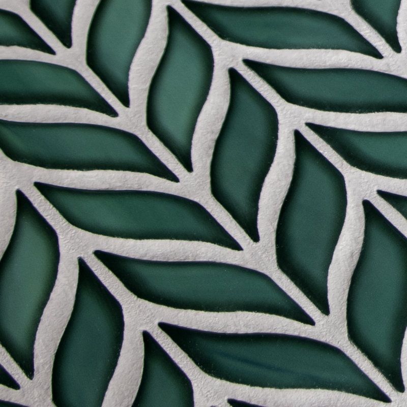 Carreau de mosaïque murale en verre recyclé 11,3 po x 10,7 po, Vert