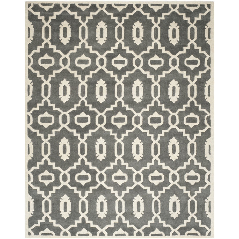 Carolene Hand Tufted Wool Geometric Rug, Rectangle 8'9" x 12'
