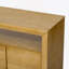 Buffet 60 po à 4 portes, placage en bois massif minimaliste moderne avec tablette ouverte, grain de bois naturel, console de rangement de grande capacité pour le salon, le couloir, la salle à manger (noir / naturel)