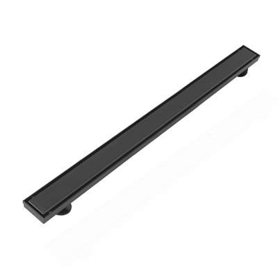 36 Inch Offset Linear Shower Drain with Reversible Flat & Tile Insert Cover, 304 Stainless Steel Shower Floor Drain with Hair Strainer and Leveling Feet