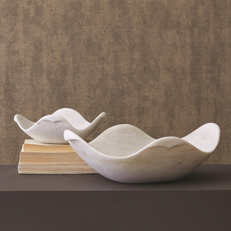 Marble Dove Bowl-Lg, 4.5" H x 18" W x 13" D