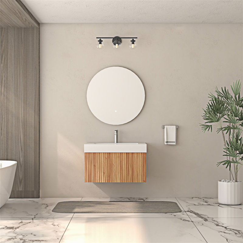 Meuble-lavabo mural flottant avec lavabo, 30"