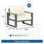 Ensemble de 2 fauteuils de patio en aluminium toutes saisons avec coussins beiges et sièges d'extérieur à structure noire