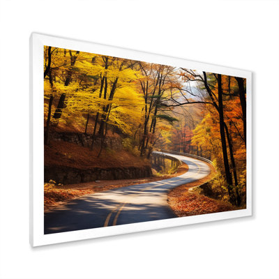 Golden Road Of Autumn II - Road Wall Art