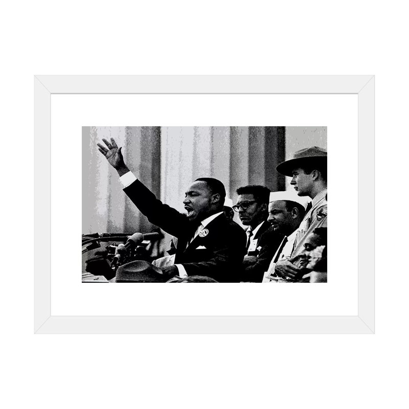 Martin Luther King - reproduction de photo, Papier encadré blanc, H 24 po x l 32 po x P 1 po