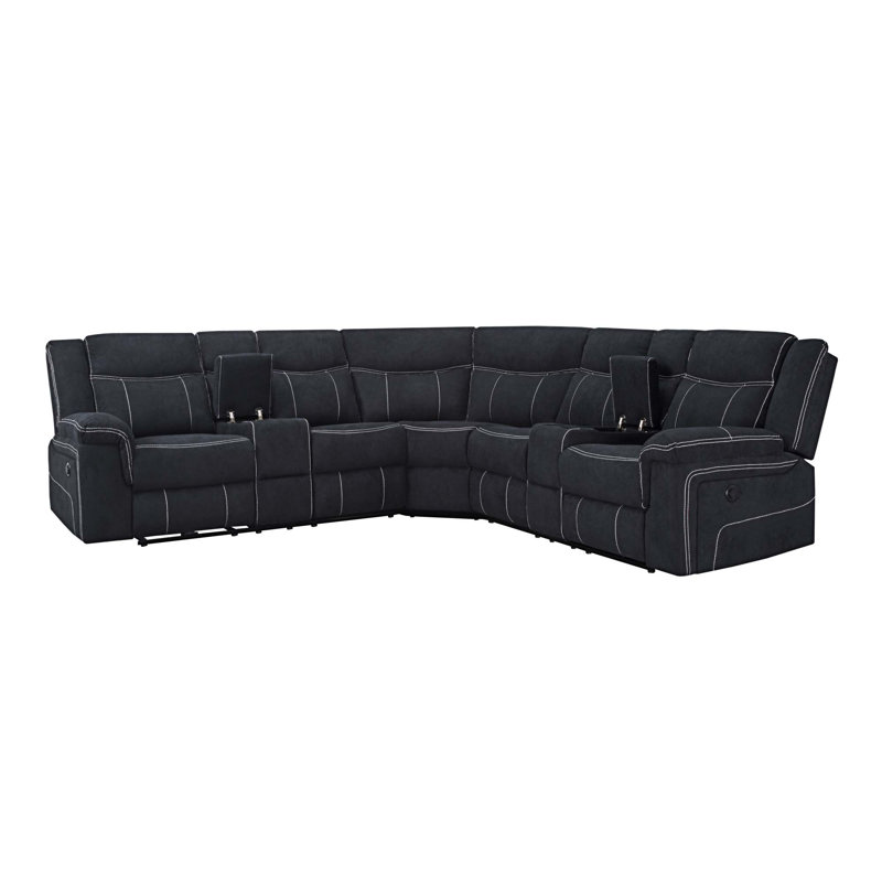Malabika Upholstered Reclining Curved Sectional Symmetrical