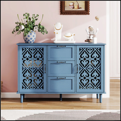 Armoire de rangement spacieuse à 2 portes et 3 tiroirs, parfaite pour organiser et rehausser le décor avec une élégance classique