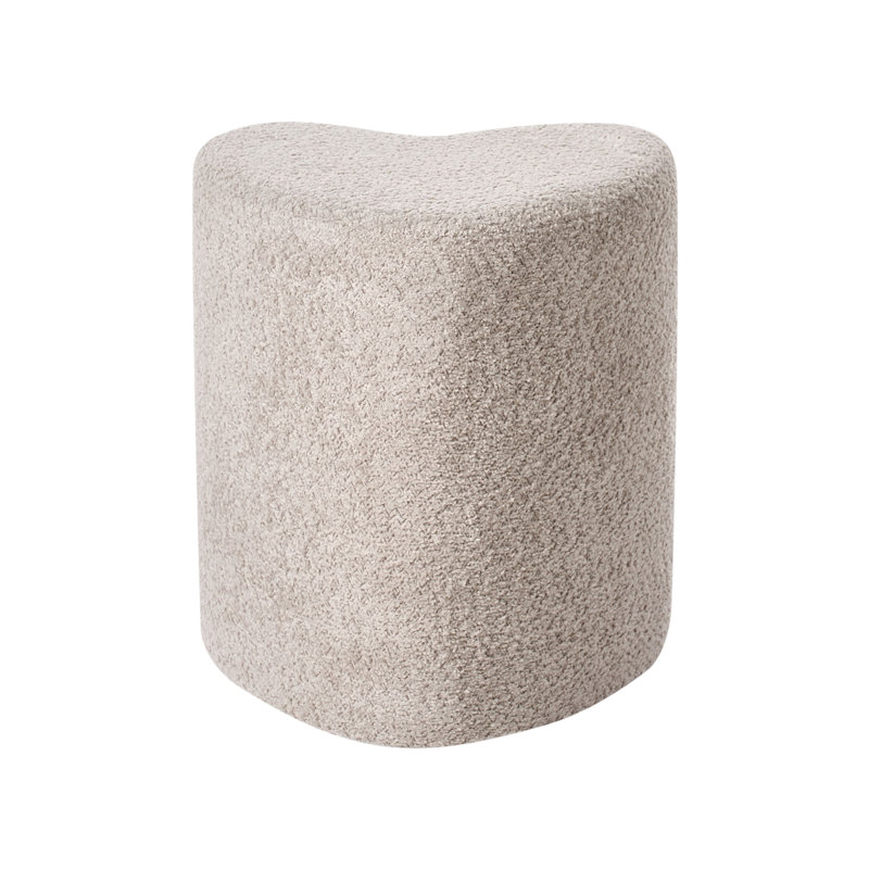 40cm Wide Heart Solid Colour Pouffe Ottoman, Brown