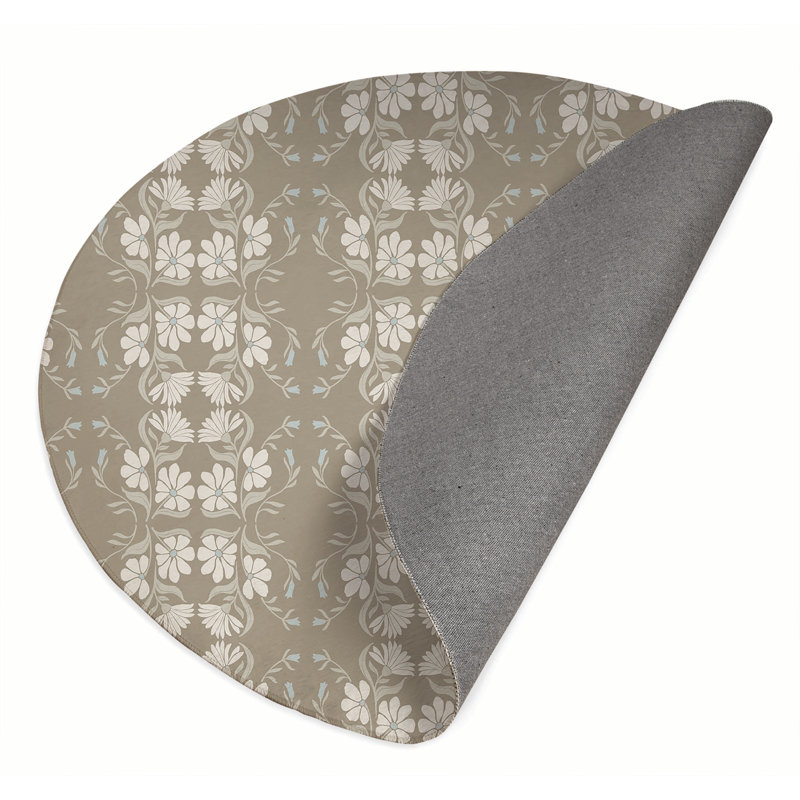 Groovy Flowers Outdoor Rug, Round 5'