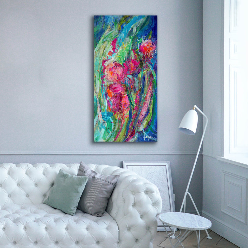  «My Heart Blooms For You 3» par Dorothy Fagan, art mural sur toile, 30 po x 60 po, H 60 po x l 30 po
