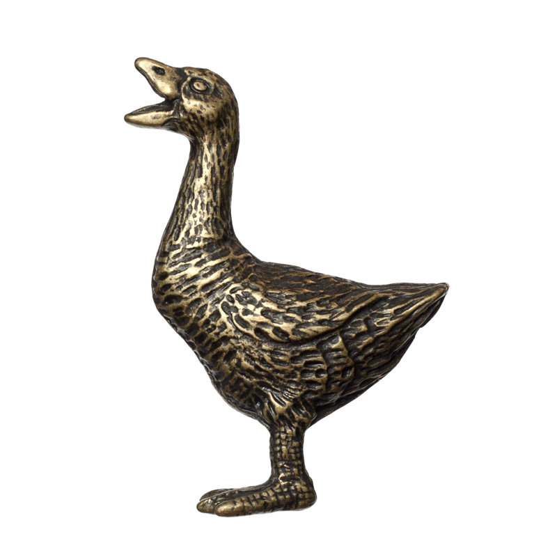 Poignée fantaisie surdimensionnée 3 po Duck, Laiton