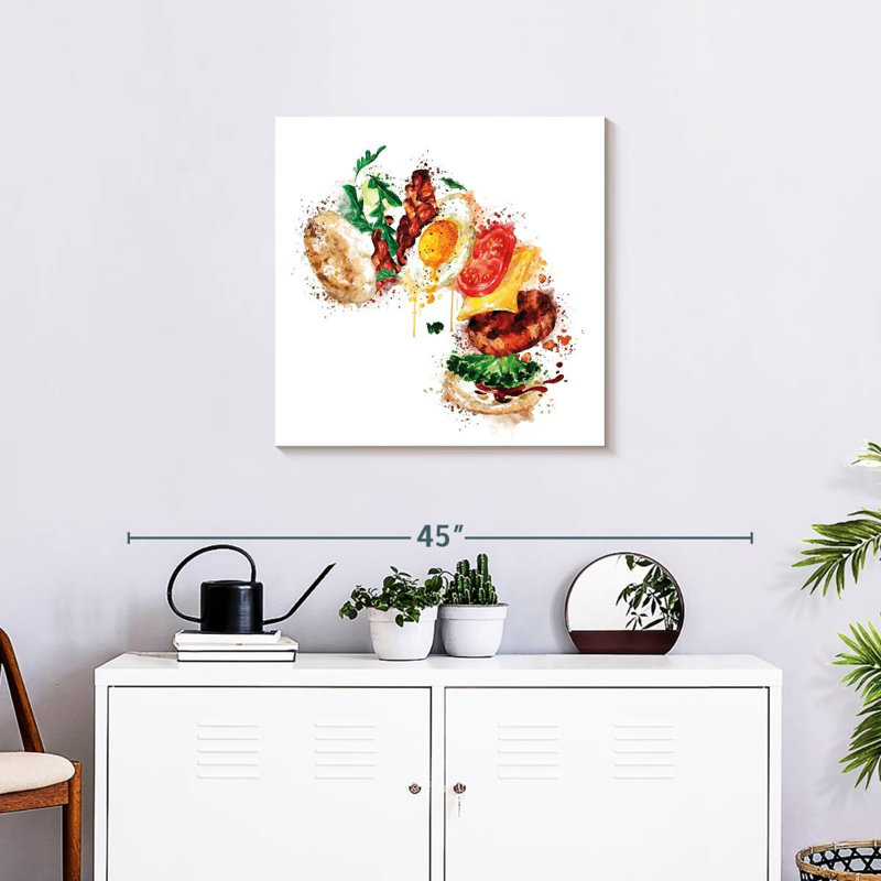 Yarlin déjeuner Burger Splatter, H 24 po x l 24 po