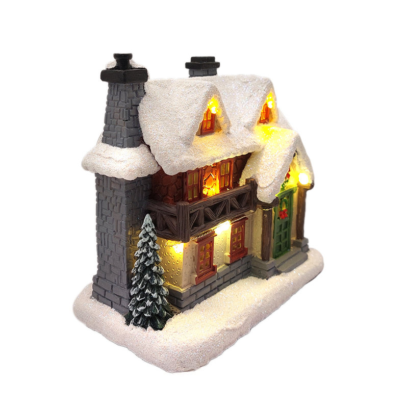 Cabane de Noël avec lumières - Collection Christmas Village par F07-N6-1B