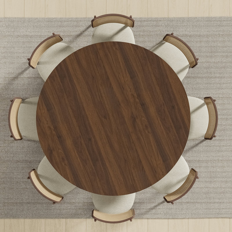 Table de salle à manger en bois massif, Noyer, H 30 po x L 60 po x l 60 po
