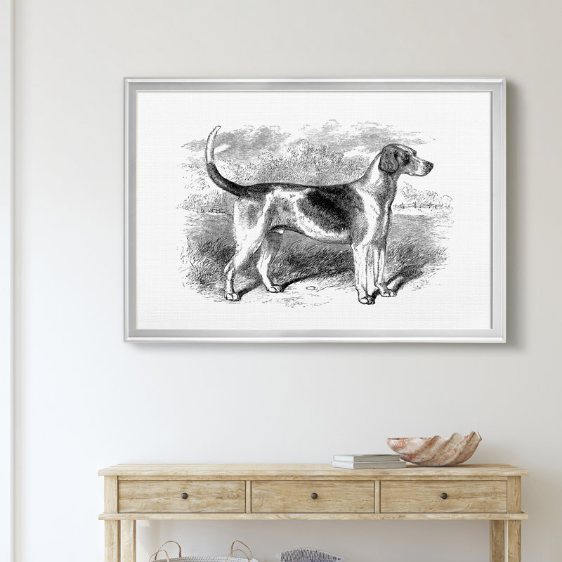 Foxhound - Cadre photo, reproduction d'art sur toile, H 30,5 po x l 42,5 po x P 1,5 po, Argent