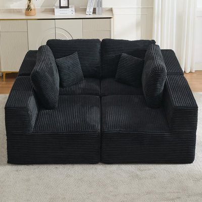 Ensemble de canapé modulaire rembourré 4 pièces Brigitte Corduroy