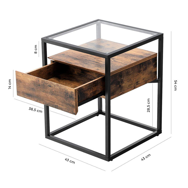 Antietam Glass Top Frame End Table