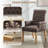 Tufted Upholstered High Back Dining Armchair, Linen-1544929038