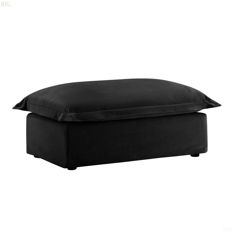 Repose-pieds avec coussin moelleux et repose-pieds pour le salon (repose-pieds seulement), Noir