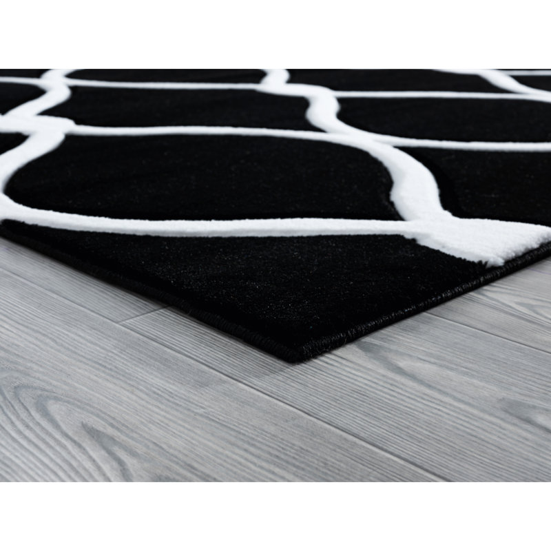 Tapis noir Fishback, Rectangle 1 pi 10 po x 2 pi 8 po