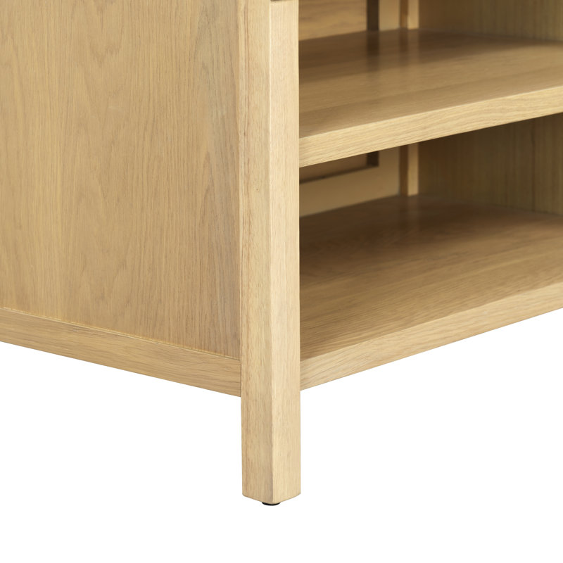 Haylie 1 Drawer Wood Nightstand, Oak