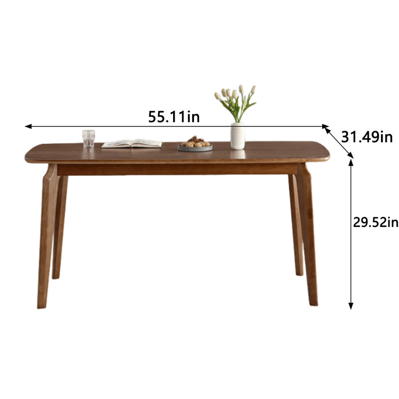 Burmah Ash Solid Wood Dining Table, 31.49" W x 55.11" L