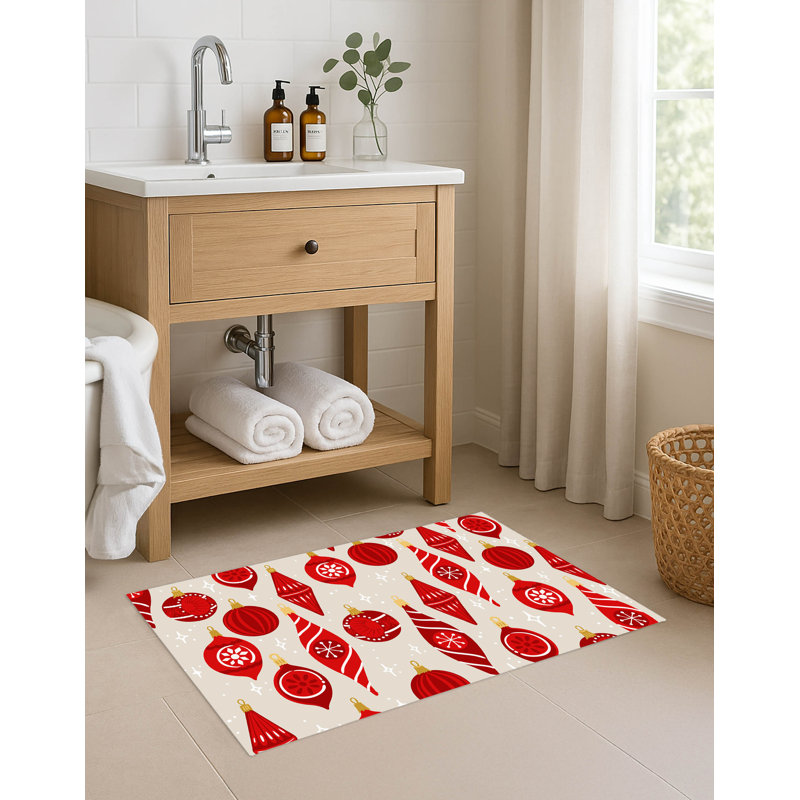 Tapis de bain Ornaments Holiday, Ivoire ivoire, Simple - L 24 po x l 17 po