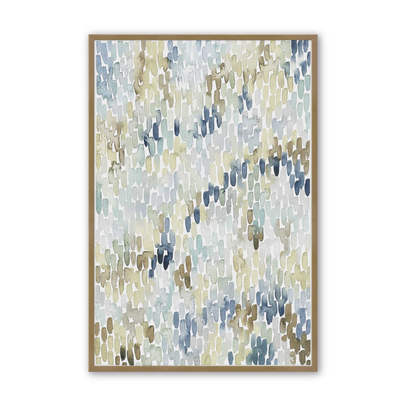 Fluid Abstracts in Earthy Blues II, reproduction dans un cadre, H 15,25 po x l 12,25 po, Or brossé